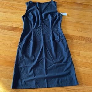 Tahari vintage size 14 charcoal grey shift dress. To the knee. Sleeveless.